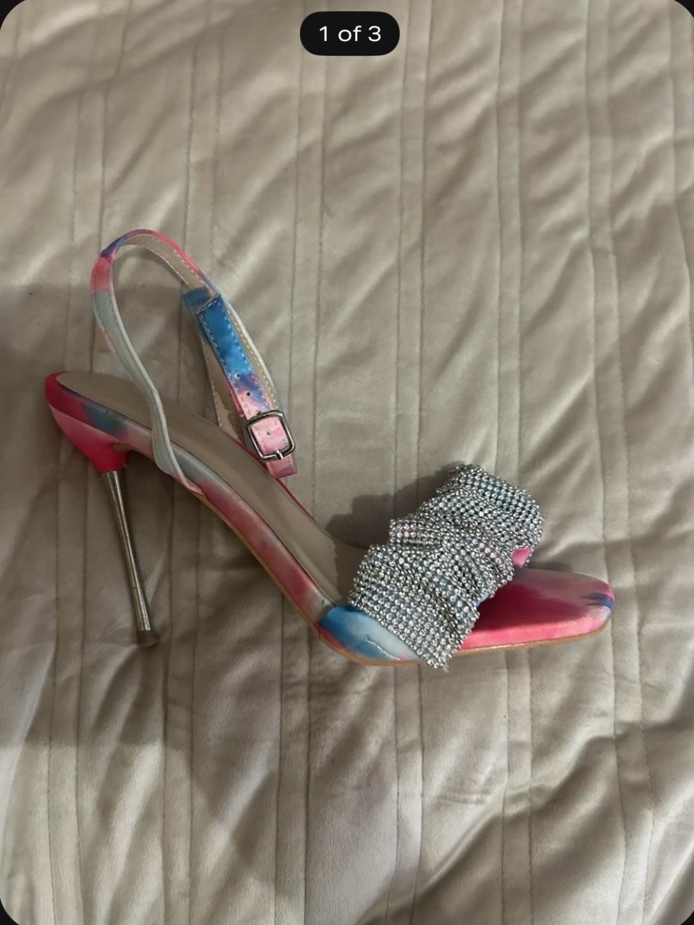 Women’s Pink Tie-Dye Heel with Crystal Accent